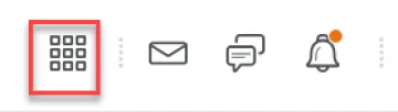 A screenshot of the waffle icon at the top of the page in D2L.